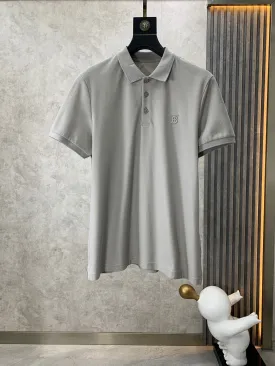 CLTH280 BUR Monogram Motif Cotton Piqué Polo Shirt