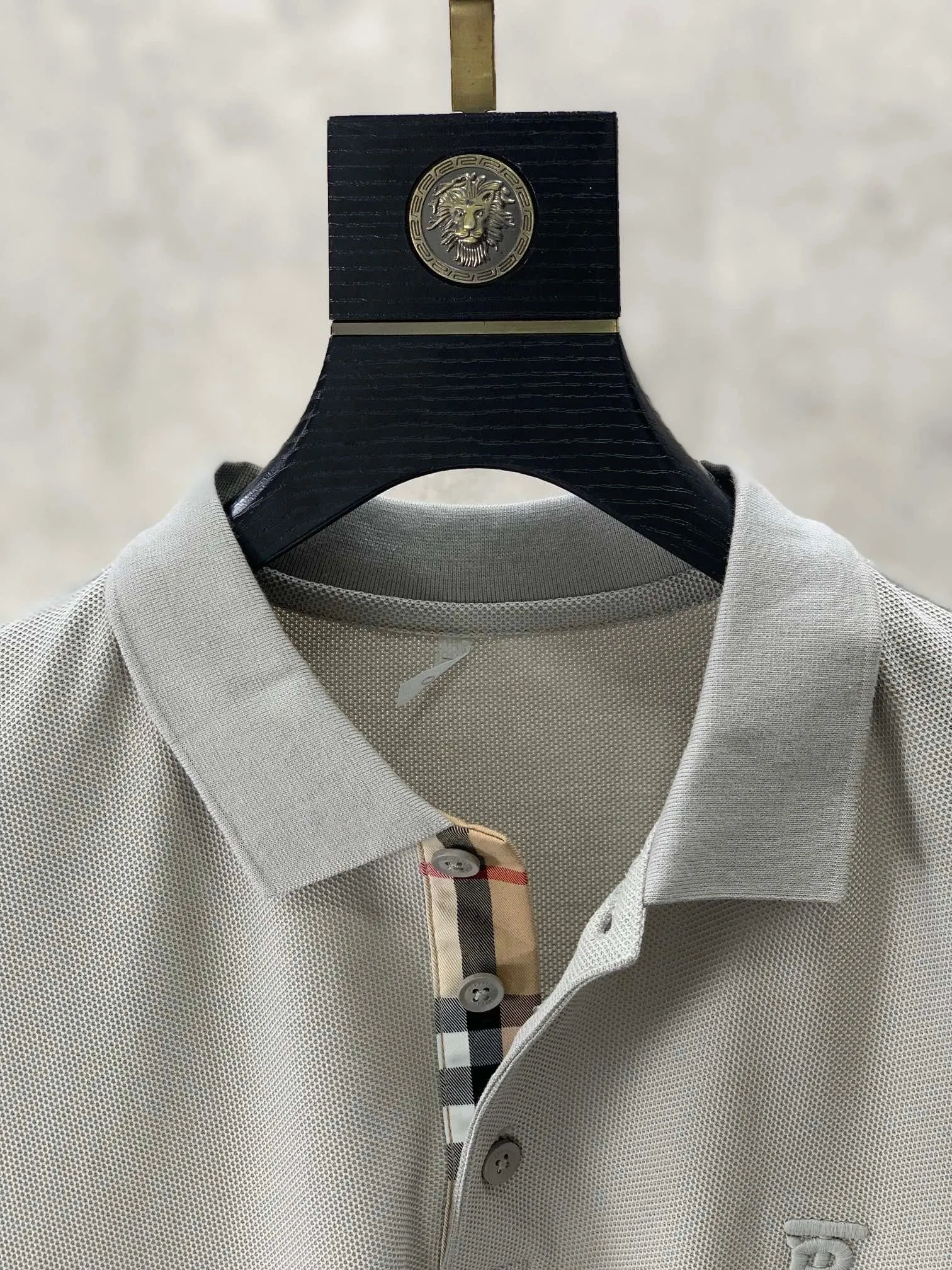 CLTH280 BUR Monogram Motif Cotton Piqué Polo Shirt