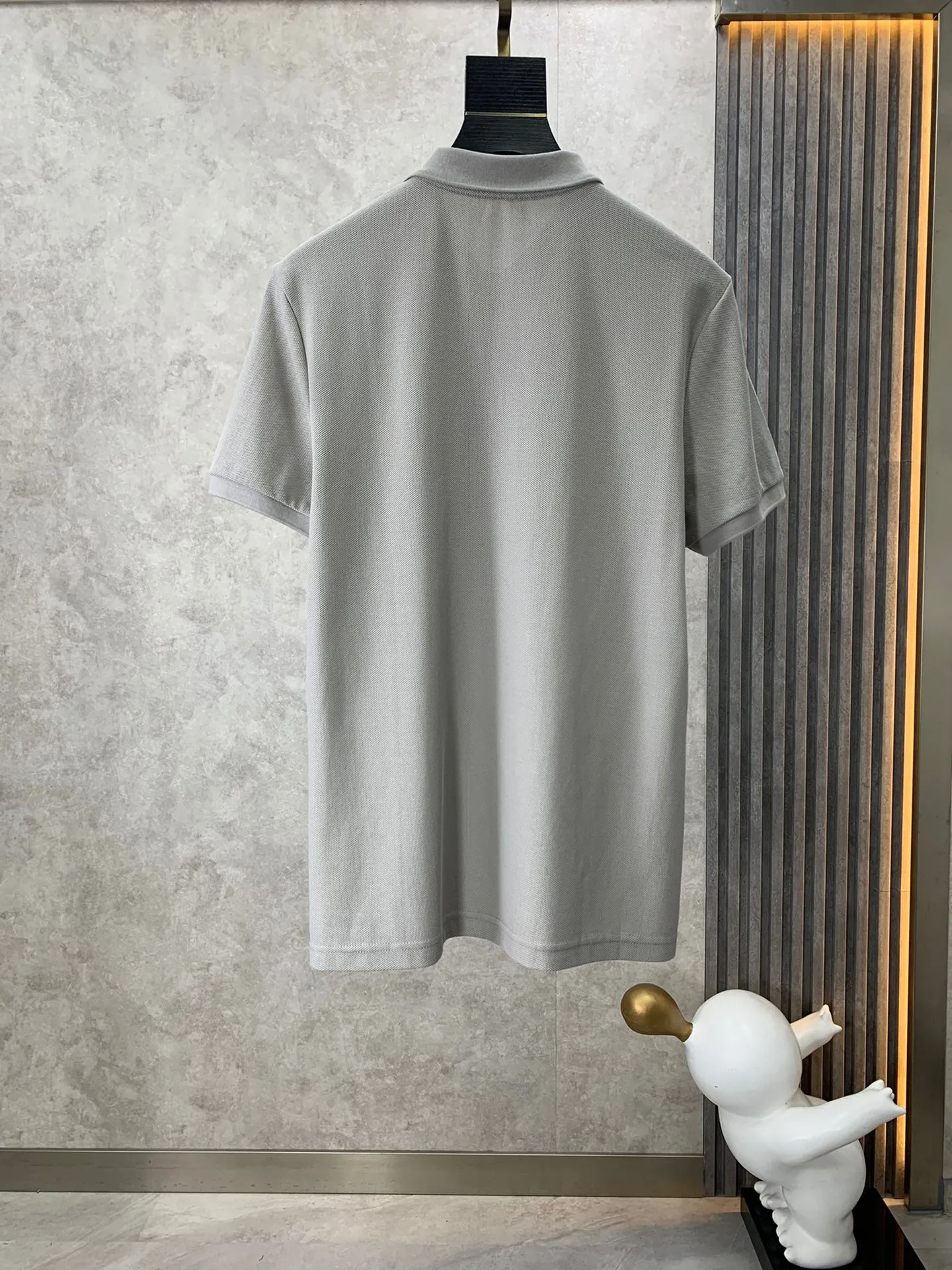 CLTH280 BUR Monogram Motif Cotton Piqué Polo Shirt