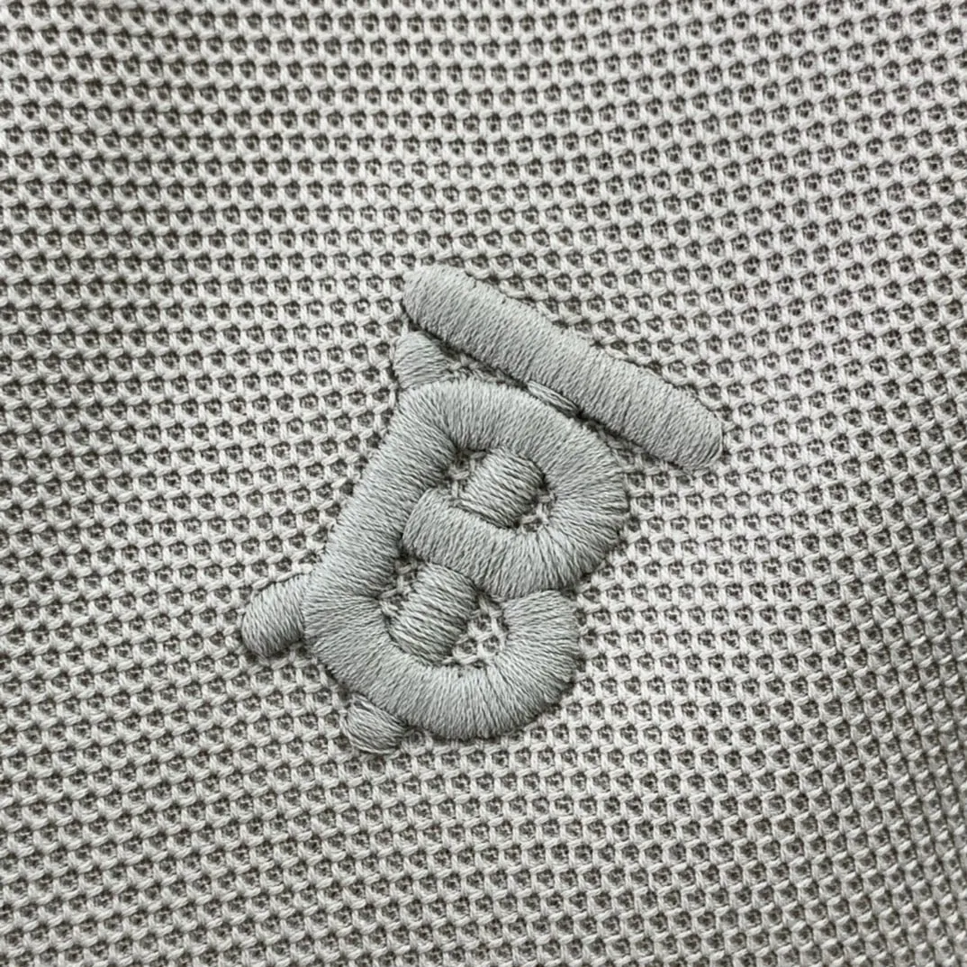 CLTH280 BUR Monogram Motif Cotton Piqué Polo Shirt