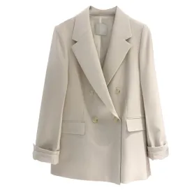 Cream Double Breasted Blazer