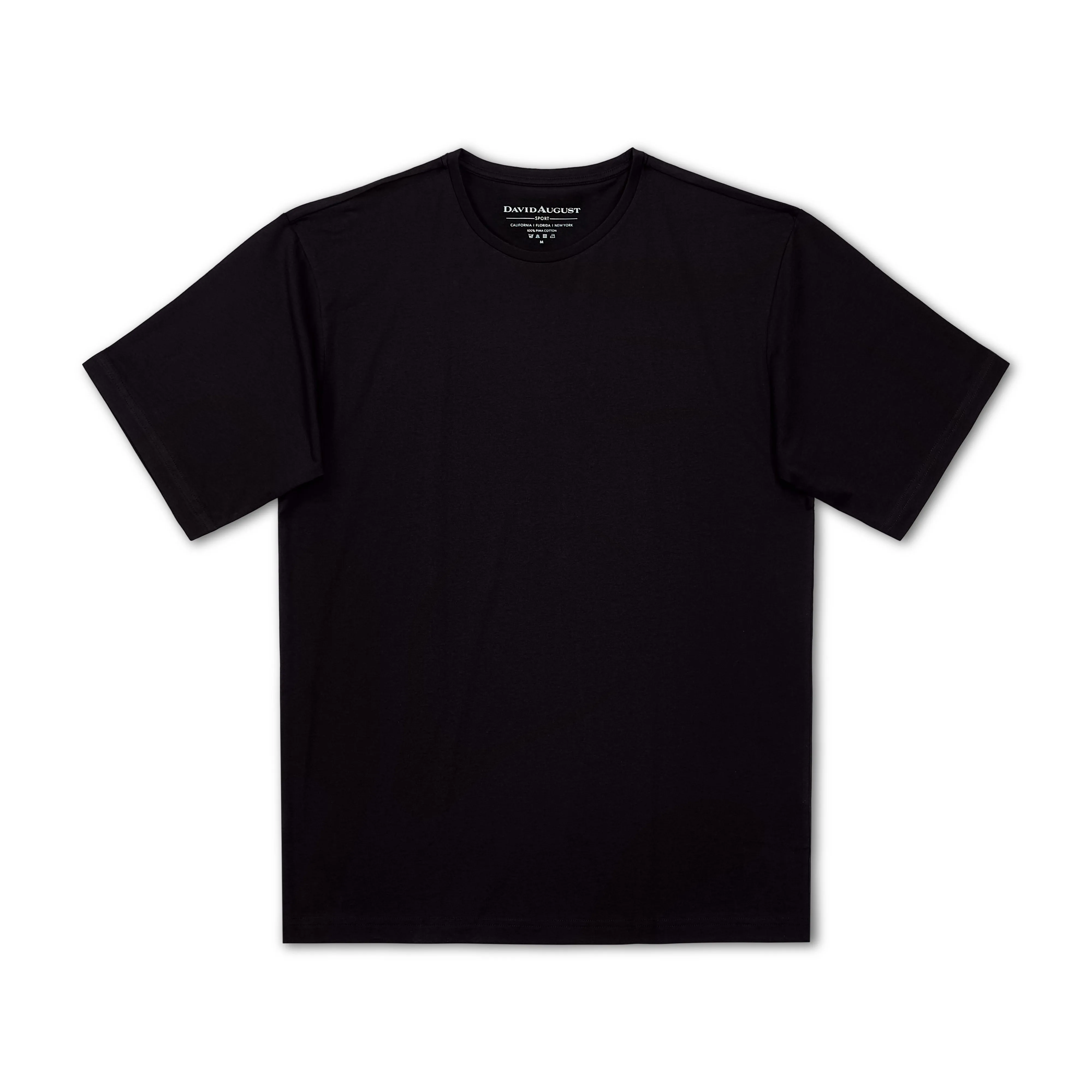 DAVID AUGUST PIMA COTTON CREW NECK T-SHIRT IN BLACK