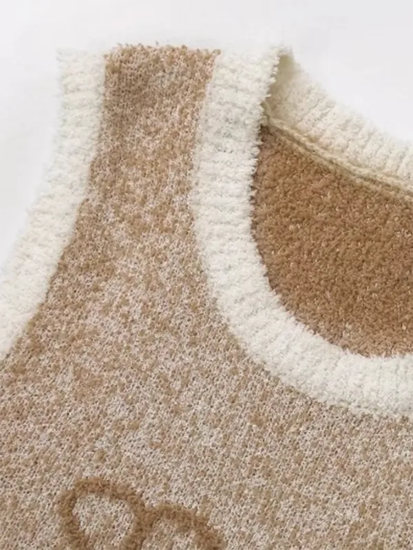 Demetra Fashionable And Sexy Sleeveless Knitted Embroidered Woolen Vest