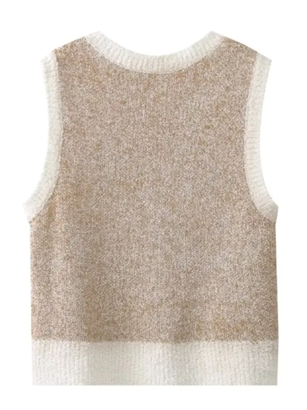Demetra Fashionable And Sexy Sleeveless Knitted Embroidered Woolen Vest