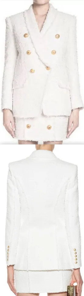 Double-Breasted Tweed Blazer