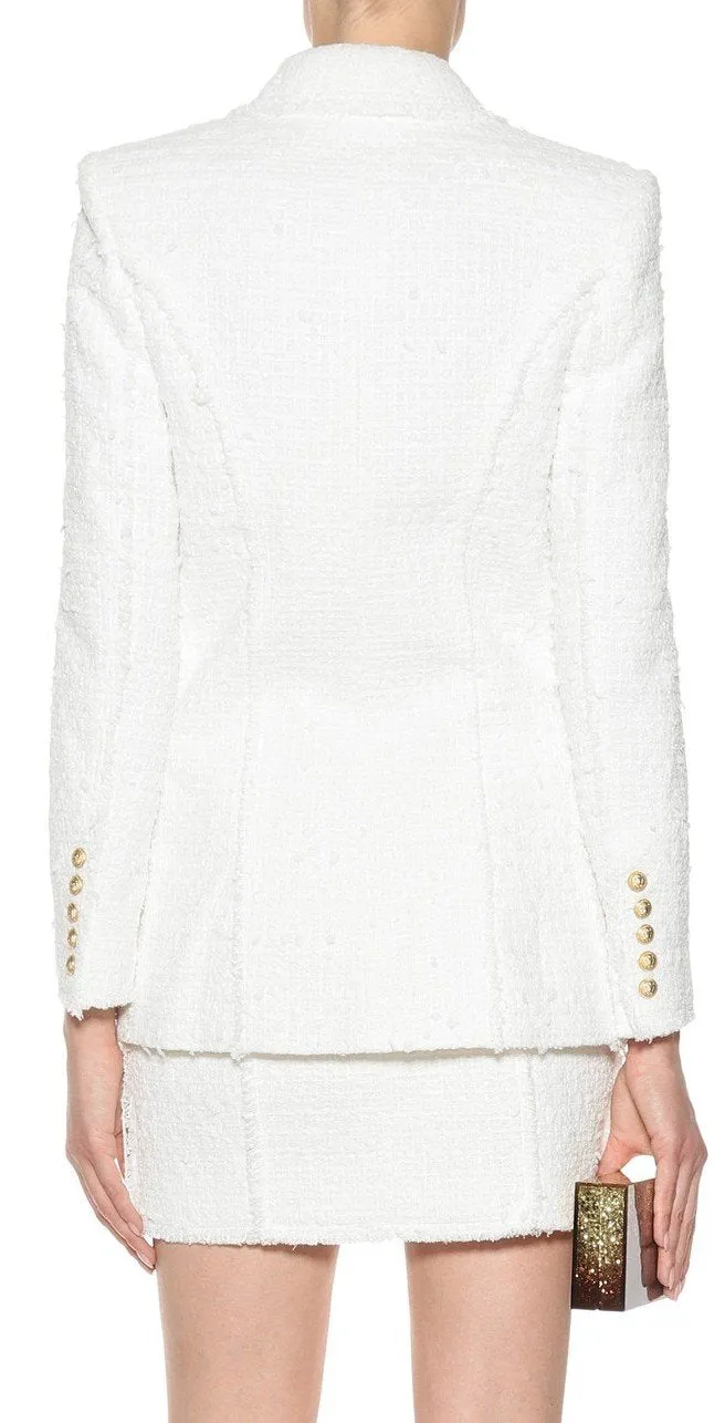 Double-Breasted Tweed Blazer