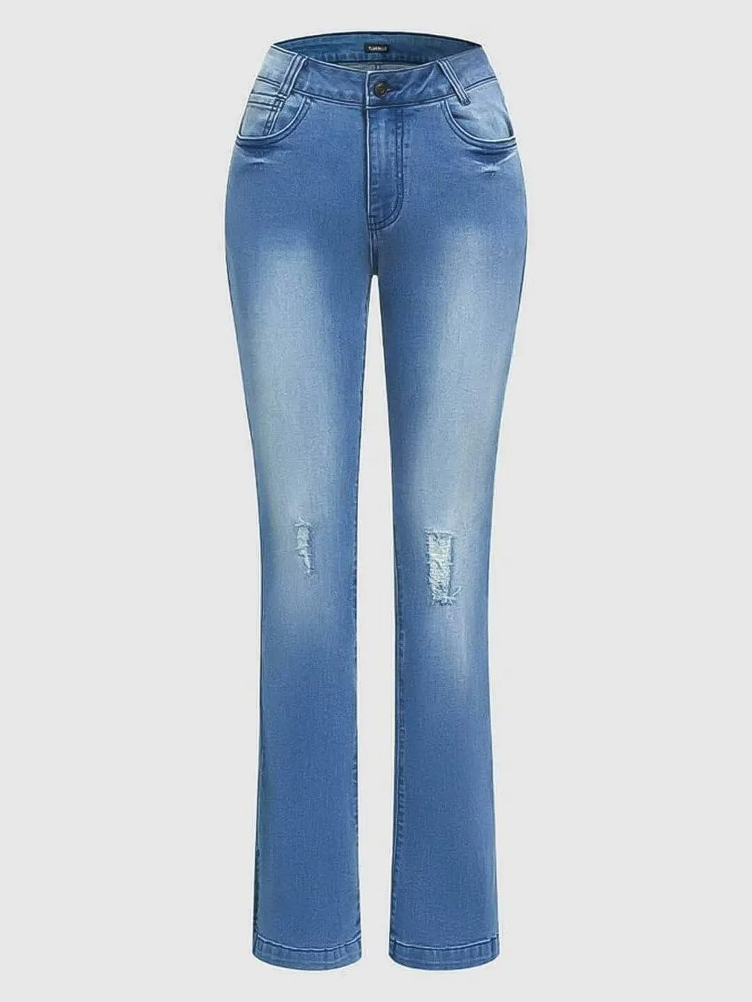 Flamingals Bootcut Jeans for Women High Waisted Bell Bottom Wide Leg Tummy Control Ripped Flare Jeans