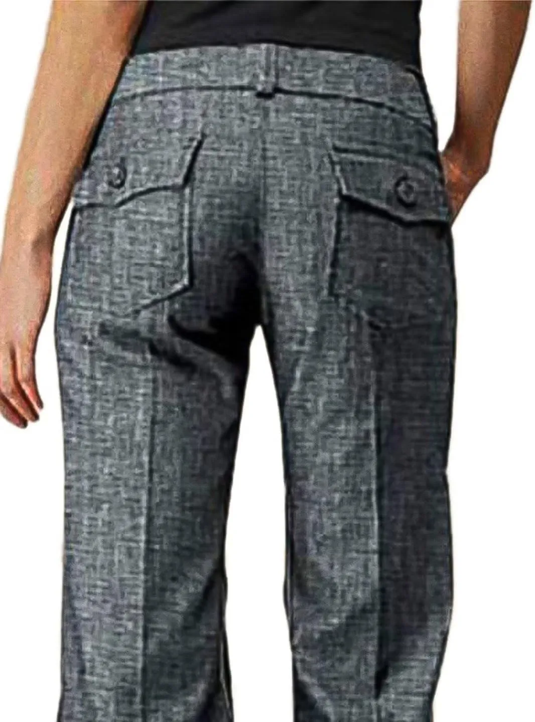 Flamingals Womens Jeans Solid Double Breasted Pocket Straight Leg Jeans
