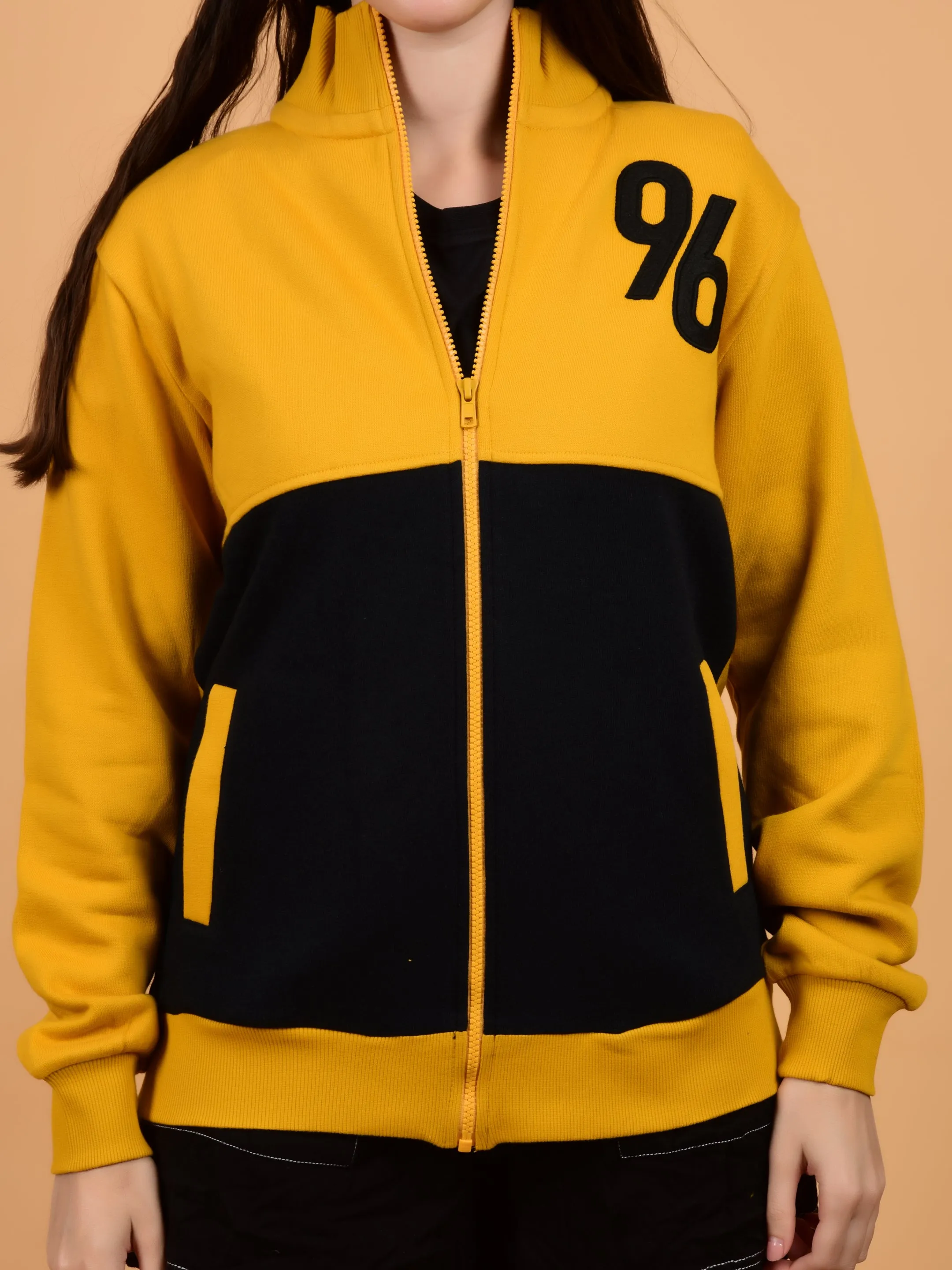 Flawless Women Mustard Zipper Sweatshirt