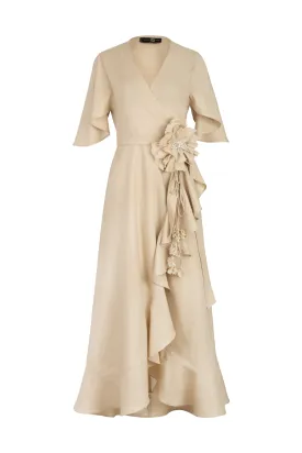 Gol Wrap Dress - Sand