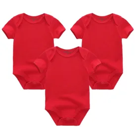 Jumpsuits 3-Piece Newborn Set One Color Bodysuit - 100% Cotton