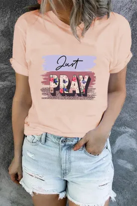Just PRAY Color Block Short Sleeve Graphic Tee