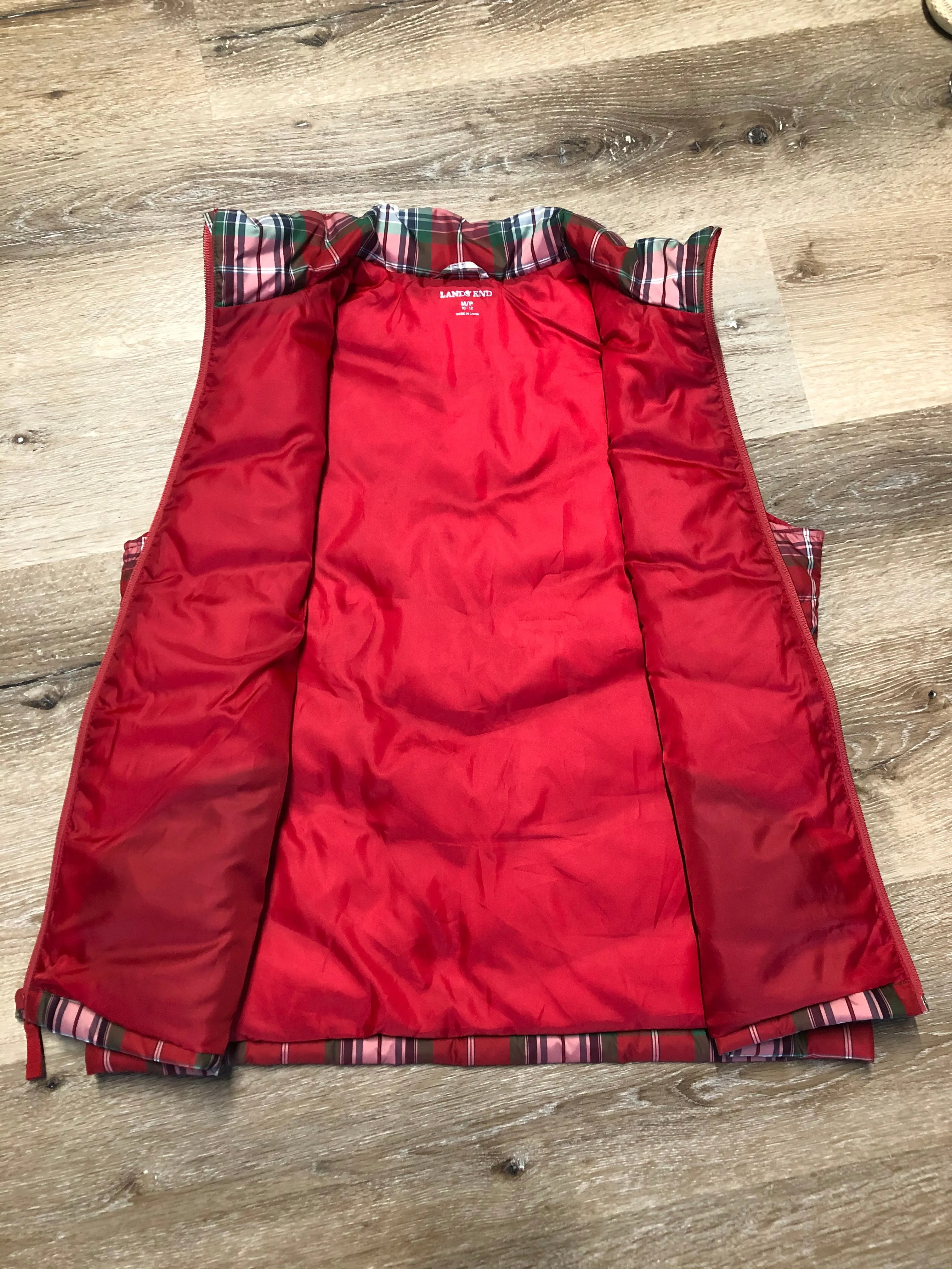 Land’s End Plaid Down Filled Vest, SOLD