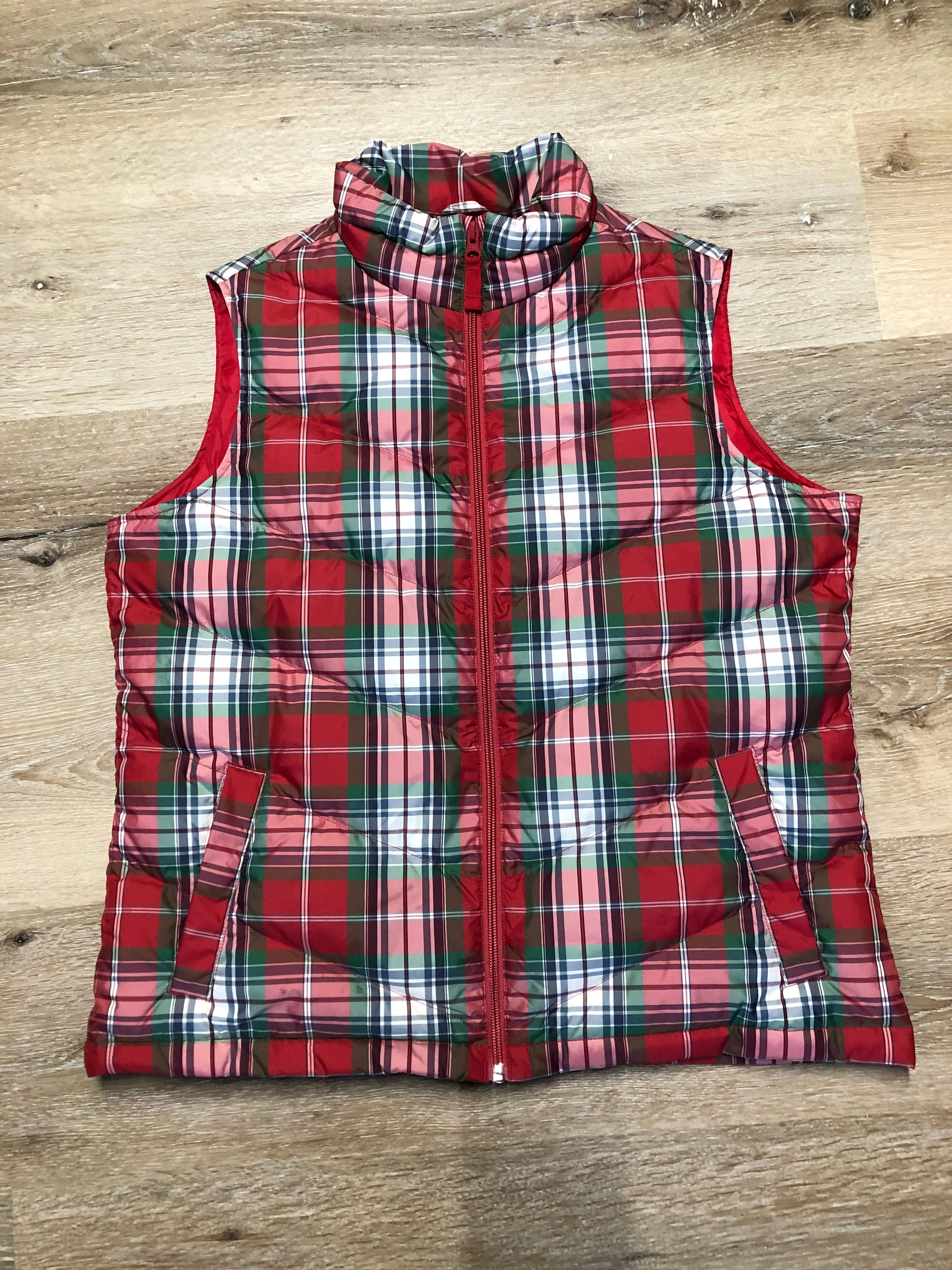 Land’s End Plaid Down Filled Vest, SOLD