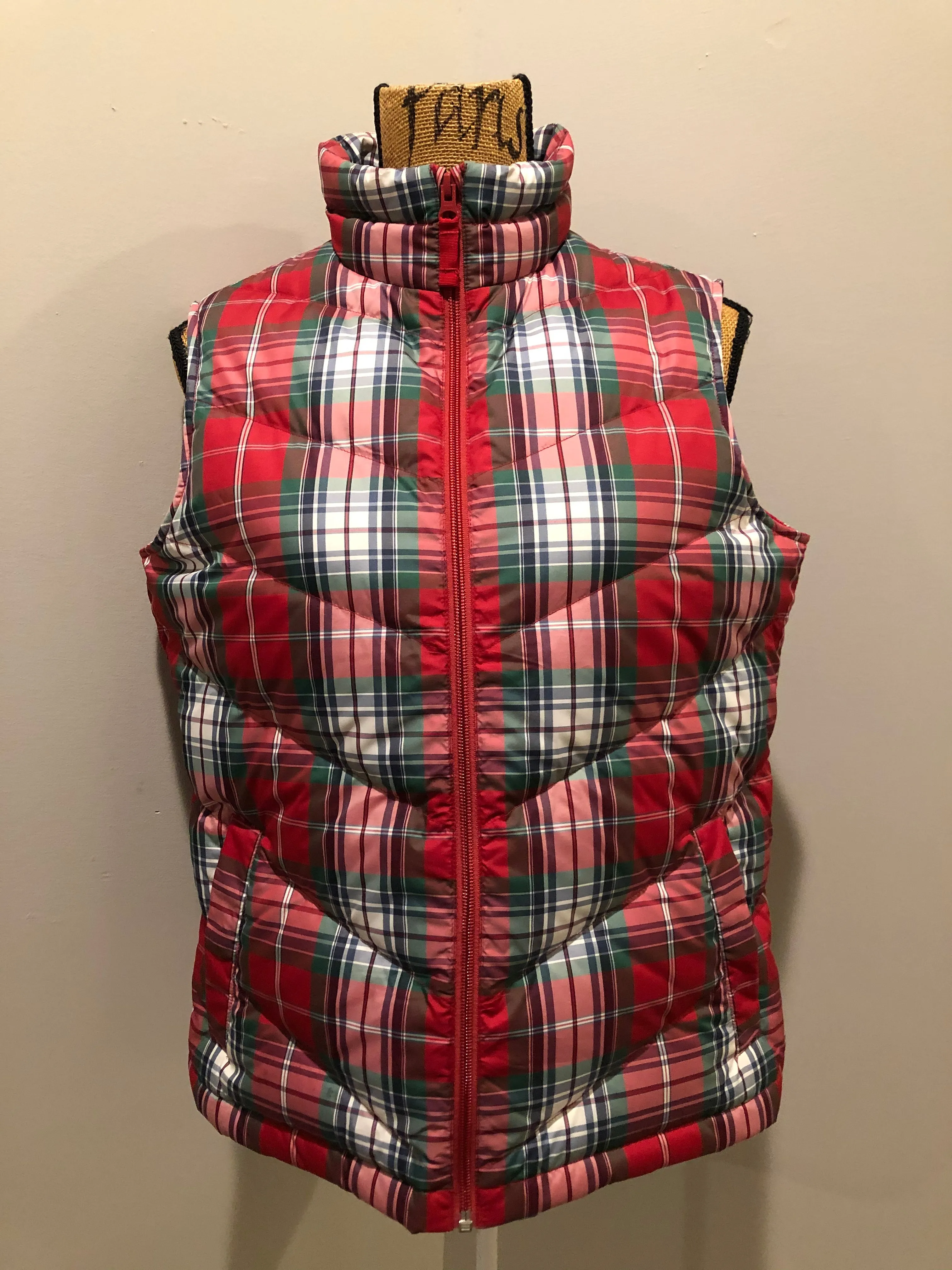 Land’s End Plaid Down Filled Vest, SOLD