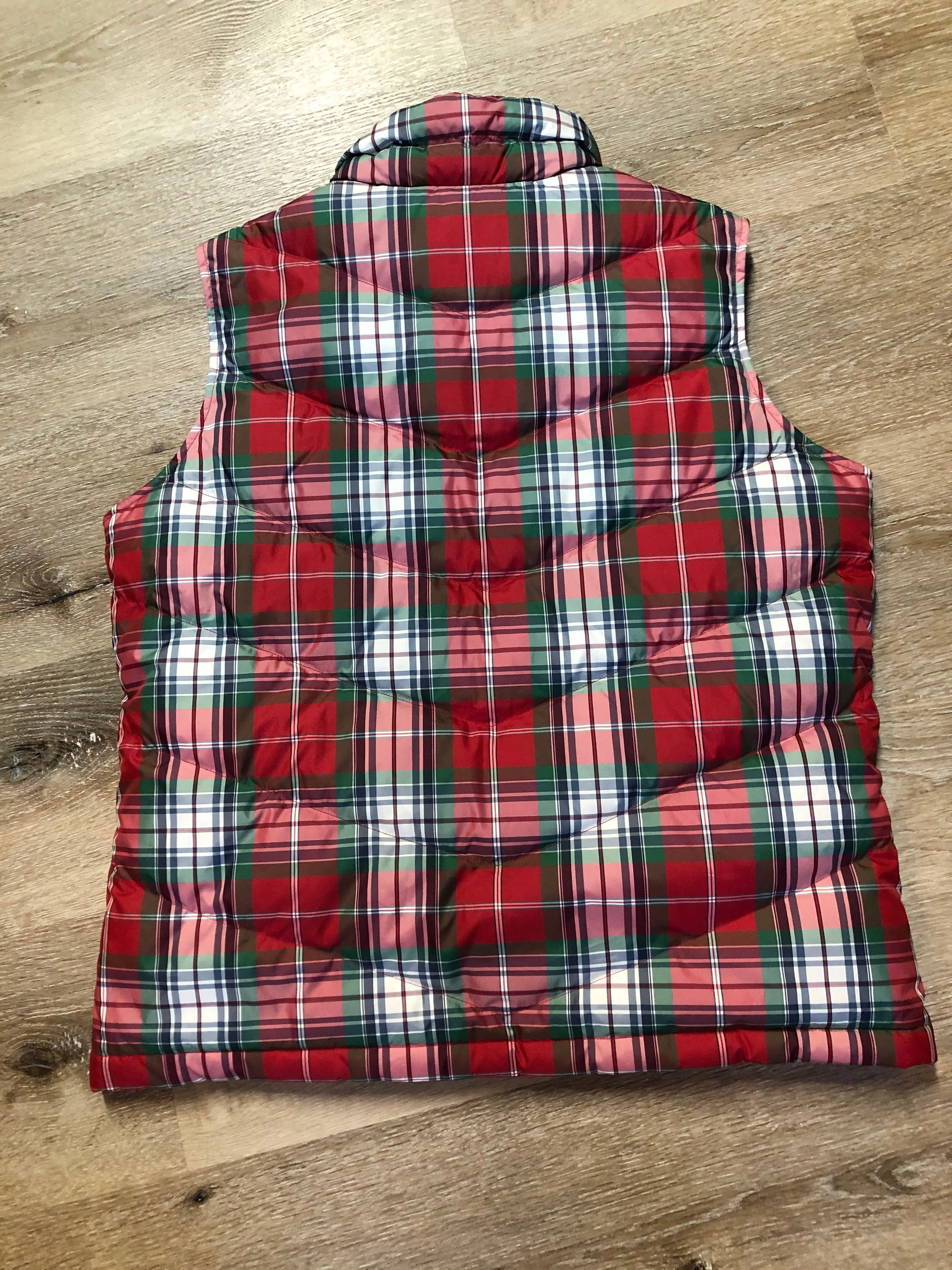 Land’s End Plaid Down Filled Vest, SOLD