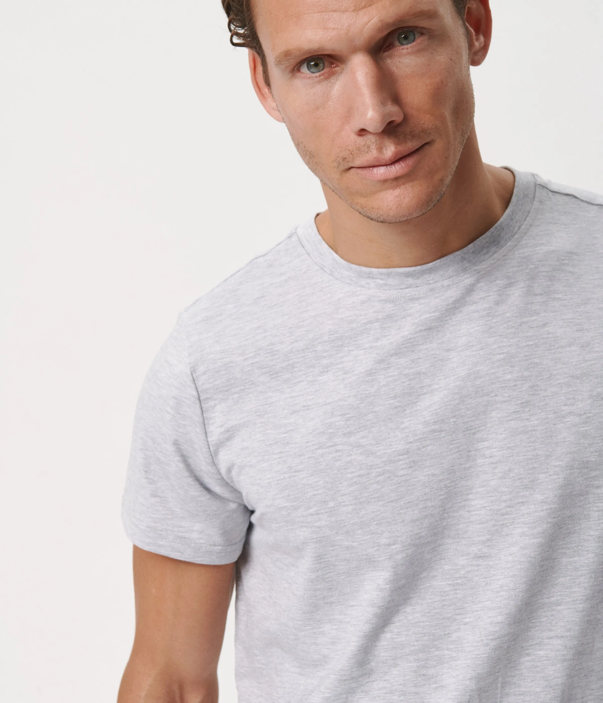 Light gray crew neck bamboo T-shirt