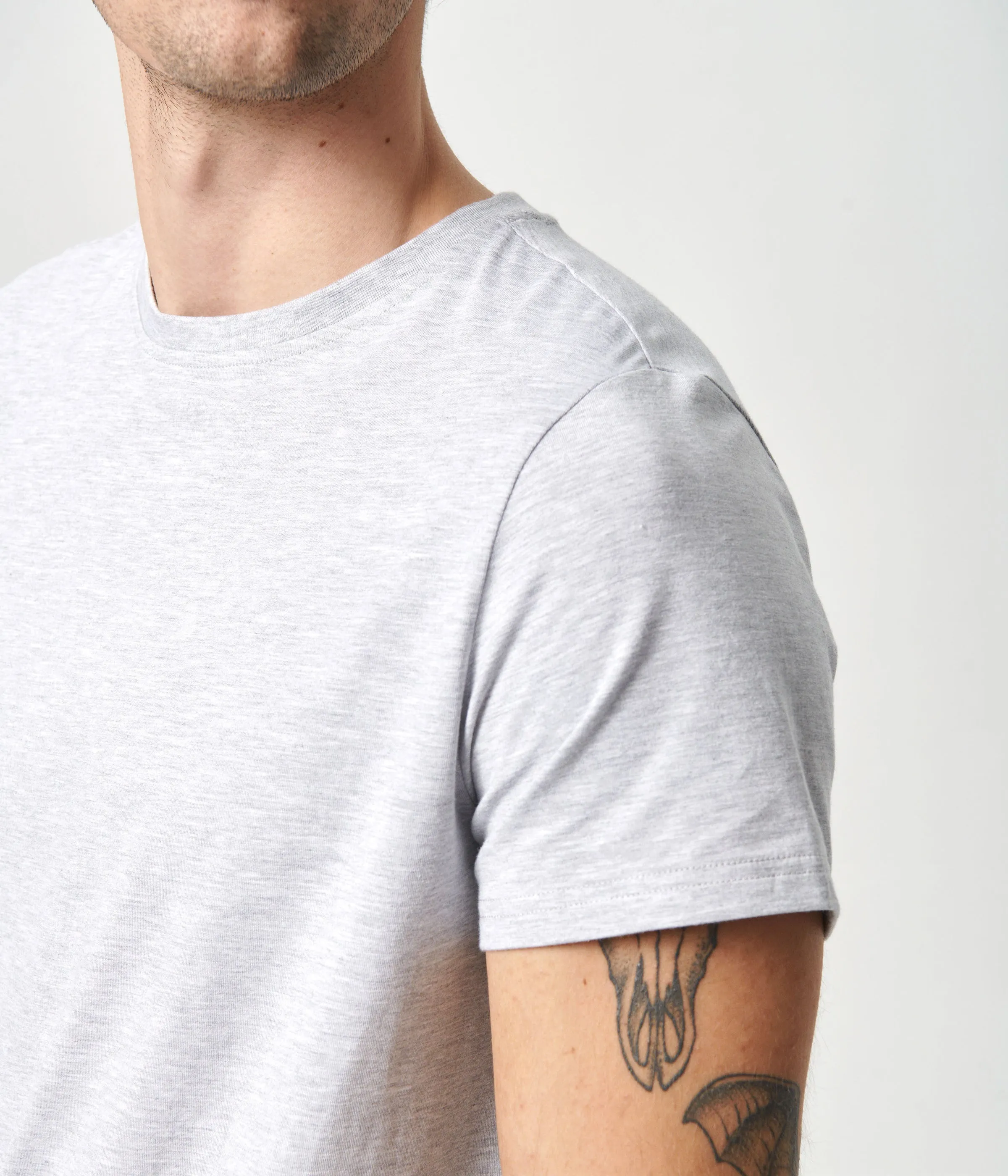Light gray crew neck bamboo T-shirt