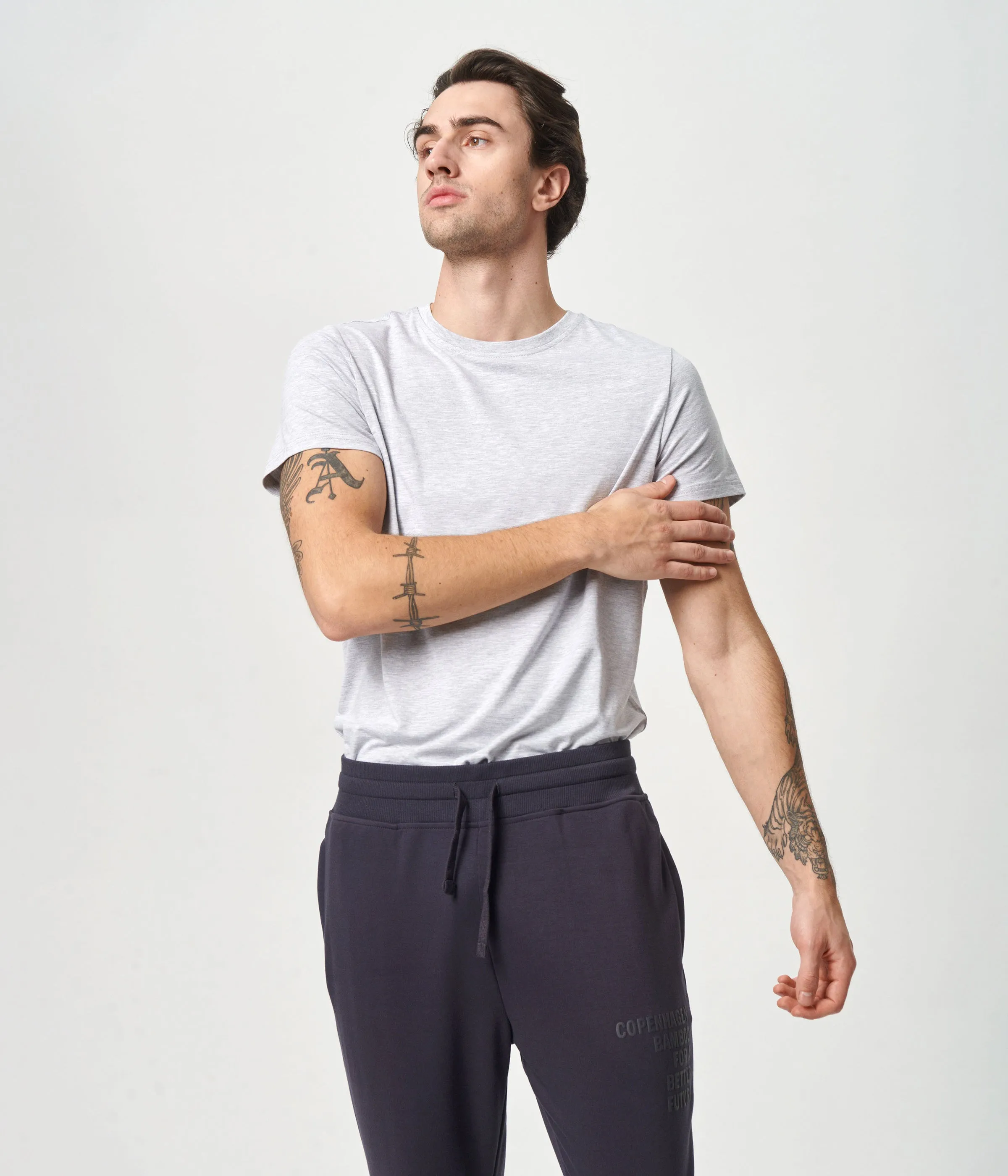 Light gray crew neck bamboo T-shirt
