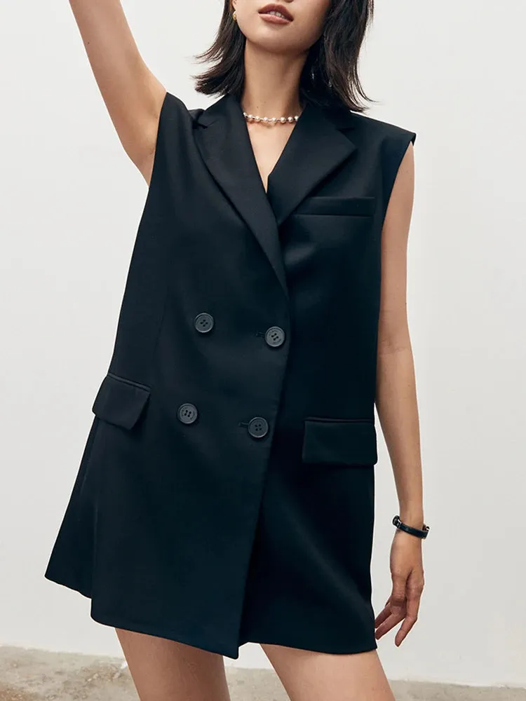 Lucia Bow Knot Sleeveless Double Breast Blazer Mini Dress