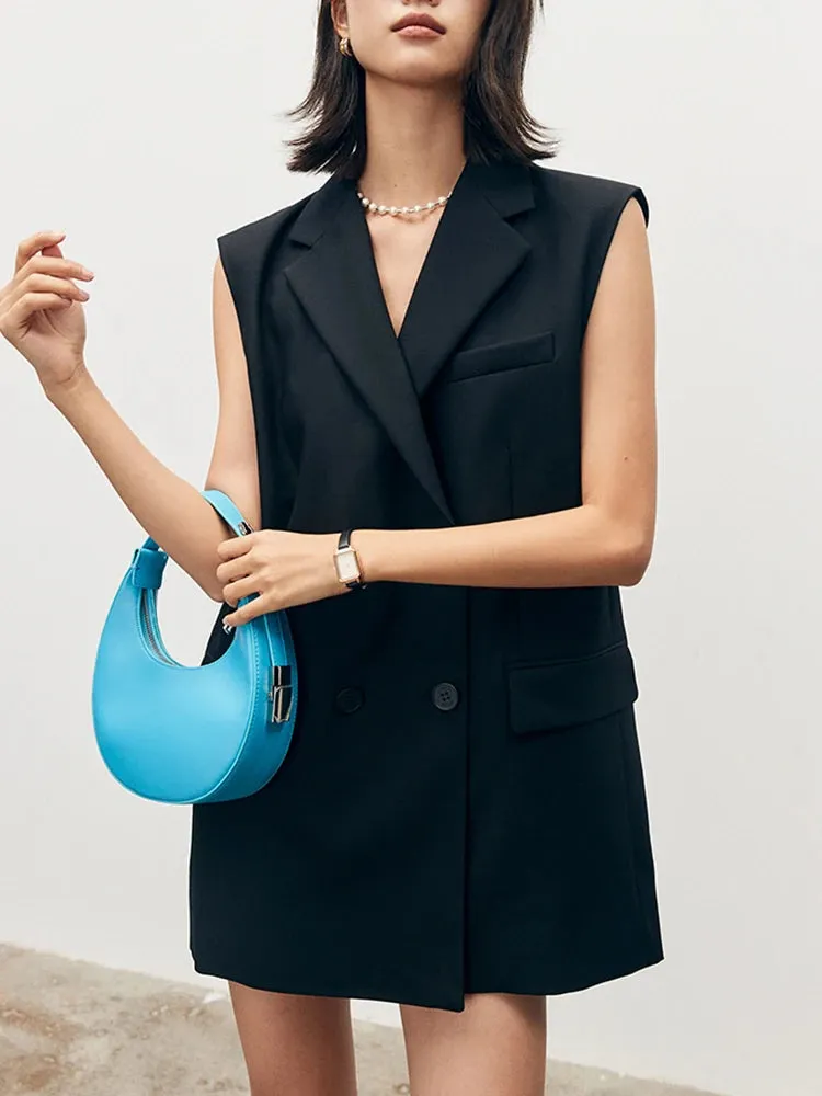 Lucia Bow Knot Sleeveless Double Breast Blazer Mini Dress