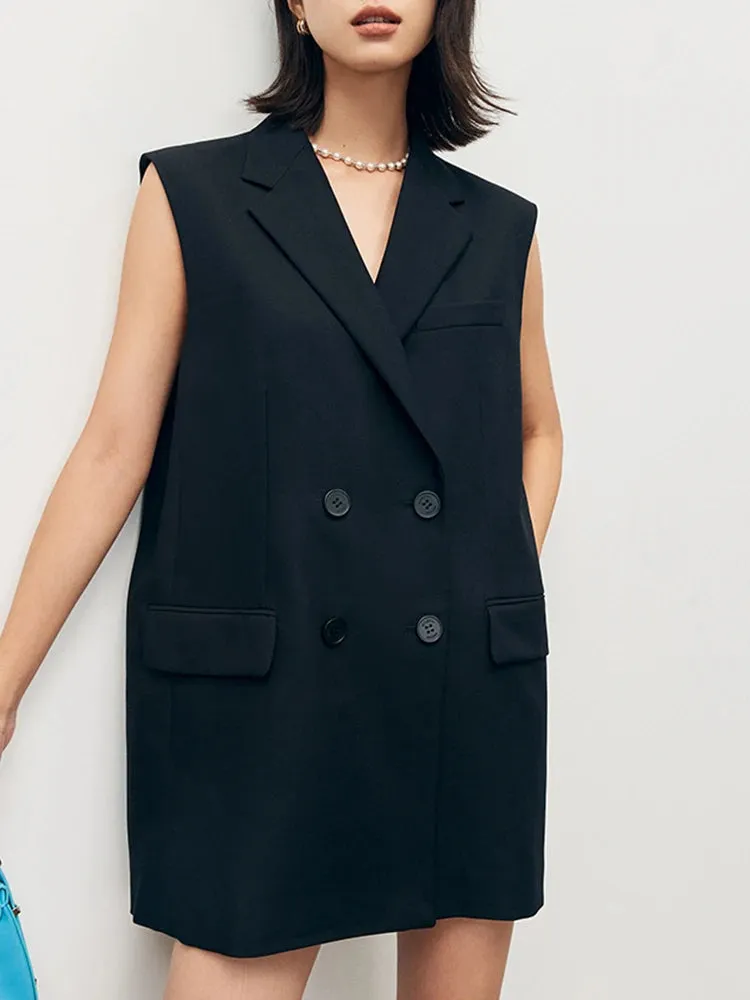 Lucia Bow Knot Sleeveless Double Breast Blazer Mini Dress