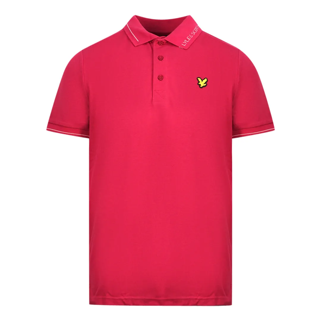 Lyle & Scott Cranberry Branded Collar Polo Shirt