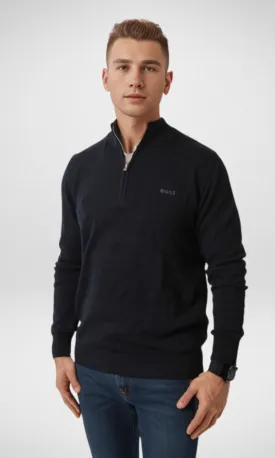 Men Boss Half Zipper - Dark Blue