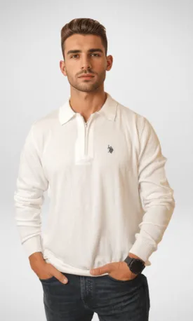Men USP Half Zipper - White