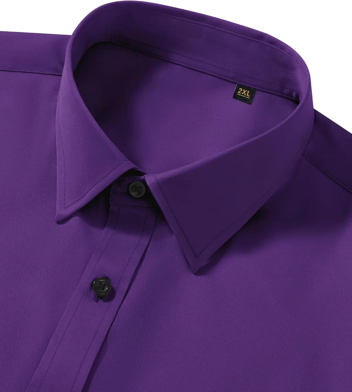 Men's Dress Shirts Long Sleeve Stretch Wrinkle Free Slim Fit Wedding Formal Button Down Shirt