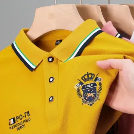 Men's Embroidered Short-Sleeved Polo Shirt