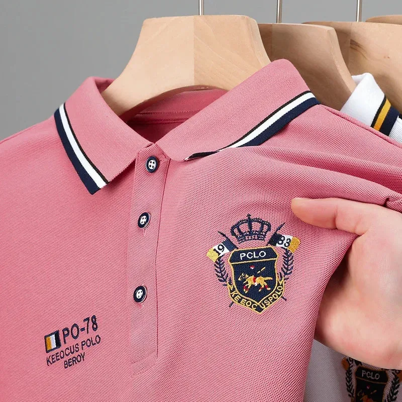 Men's Embroidered Short-Sleeved Polo Shirt