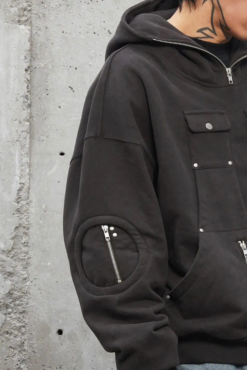 Multi-Pocket Hooded Sweatshirt