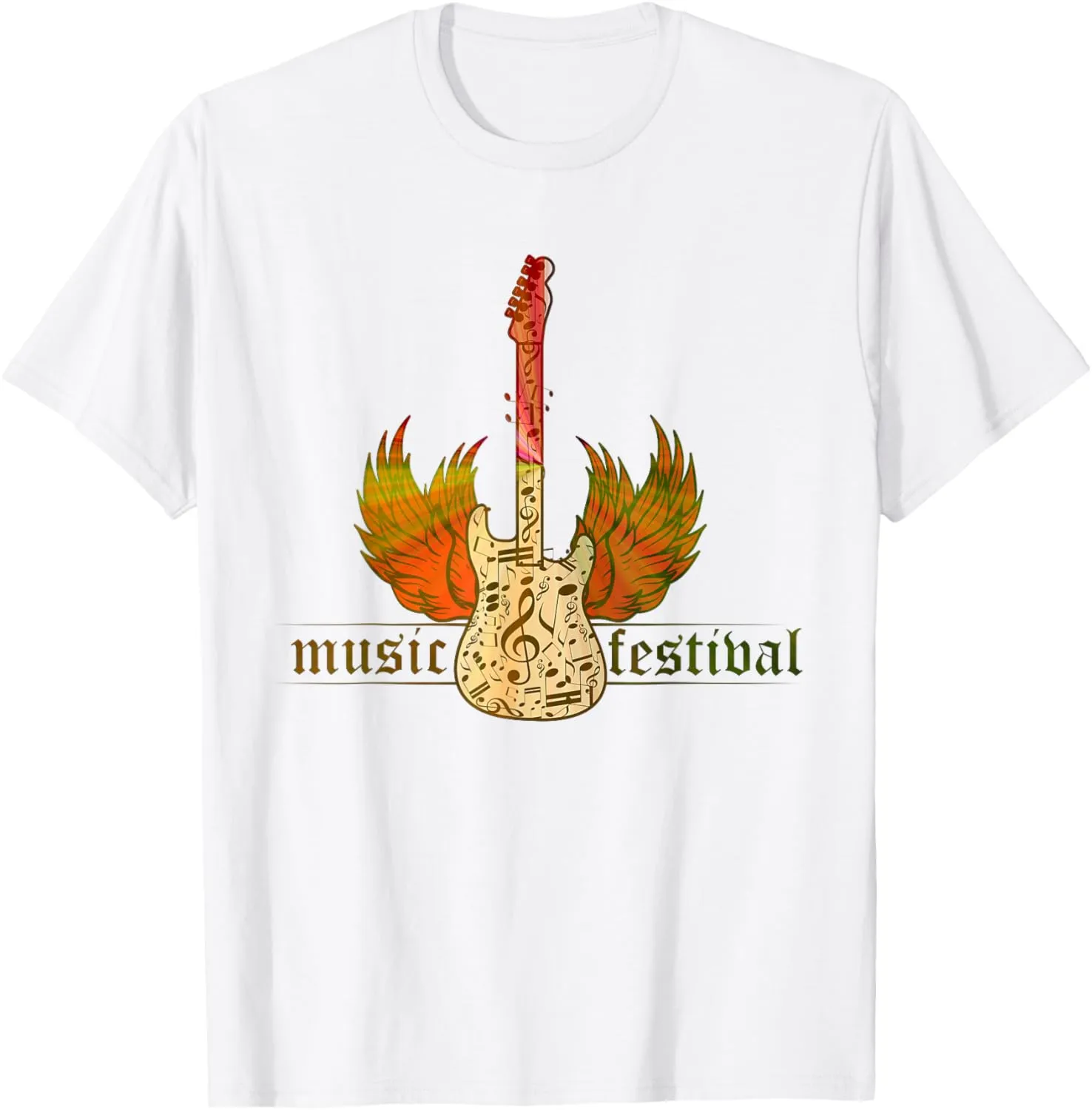 Music Festival Guitar With Wings T-Shirt