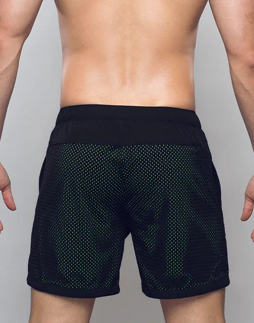 Neon Mesh Shorts - Black / Neon