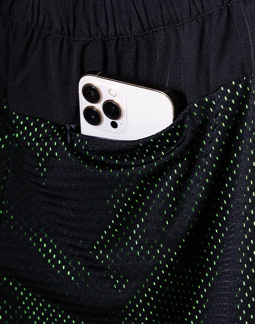 Neon Mesh Shorts - Black / Neon