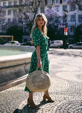 Nonothing| women's polka dot wrap dress in green