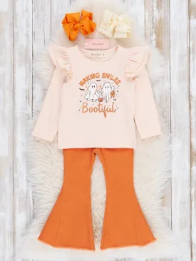 Orange "Bootiful" Bell Bottom Outfit
