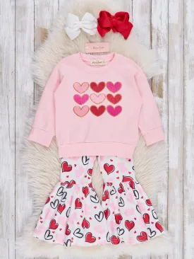Pink Hearts Bell Bottoms Outfit