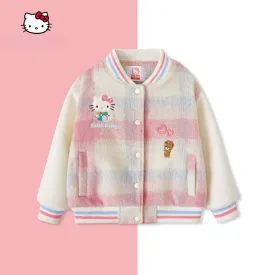 Pink Kitty Kids Baseball Jacket KI606