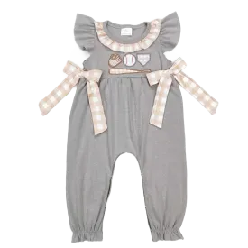 "Baseball Cutie" Girl's Summer Romper