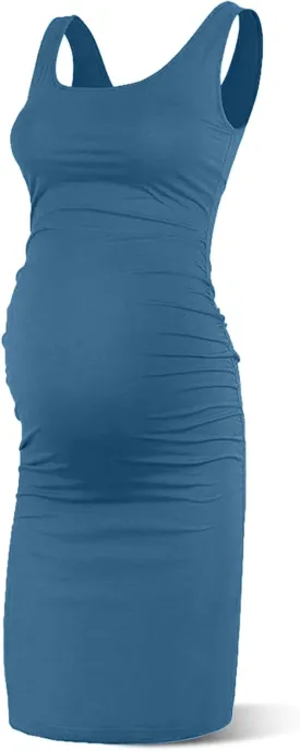 Rnxrbb S-2XL Women Summer Sleeveless Maternity Dress Pregnancy Tank Scoop Neck Mama Clothes Casual Bodycon Clothing