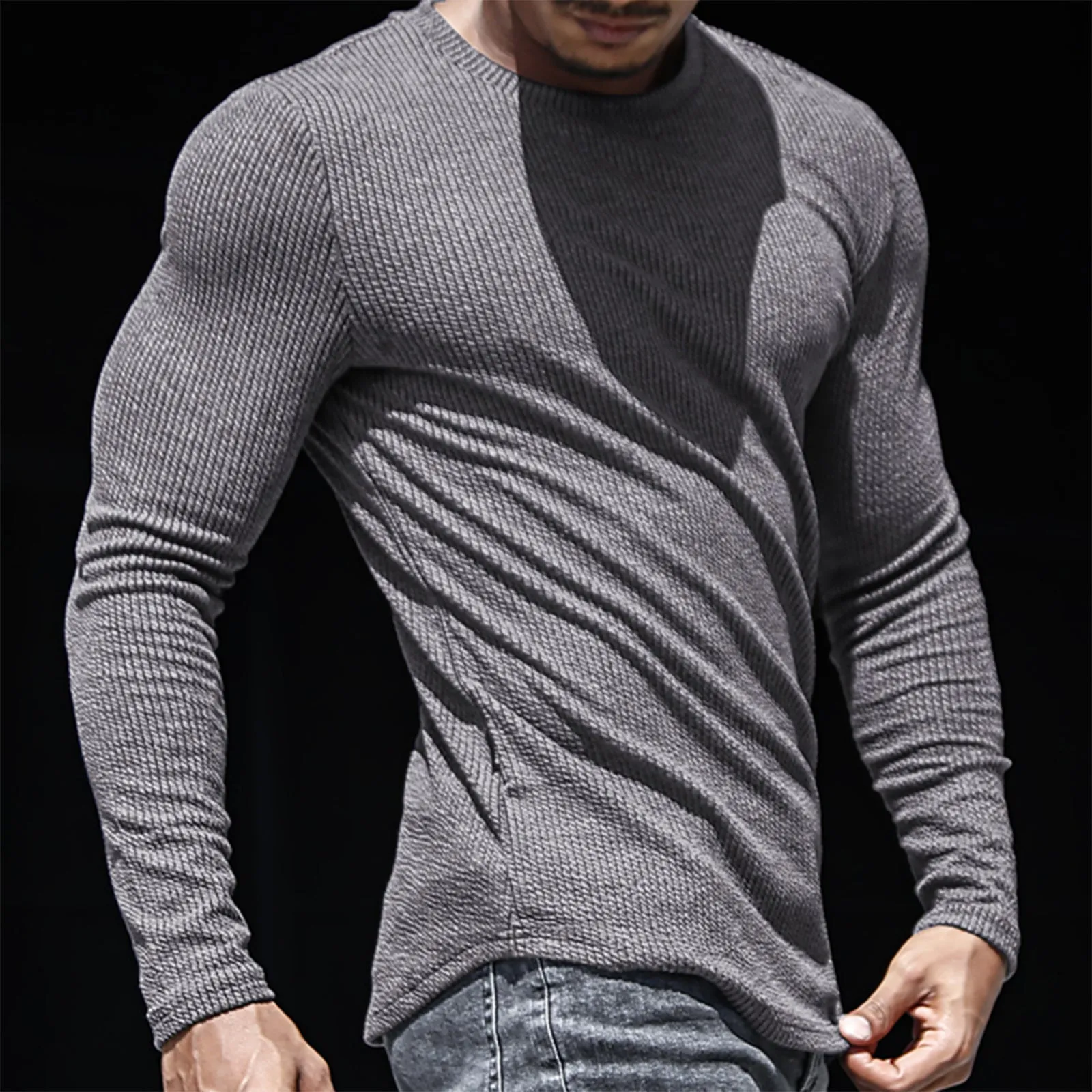 S-STRIPED SIDE ZIPPER SWEATSHIRT