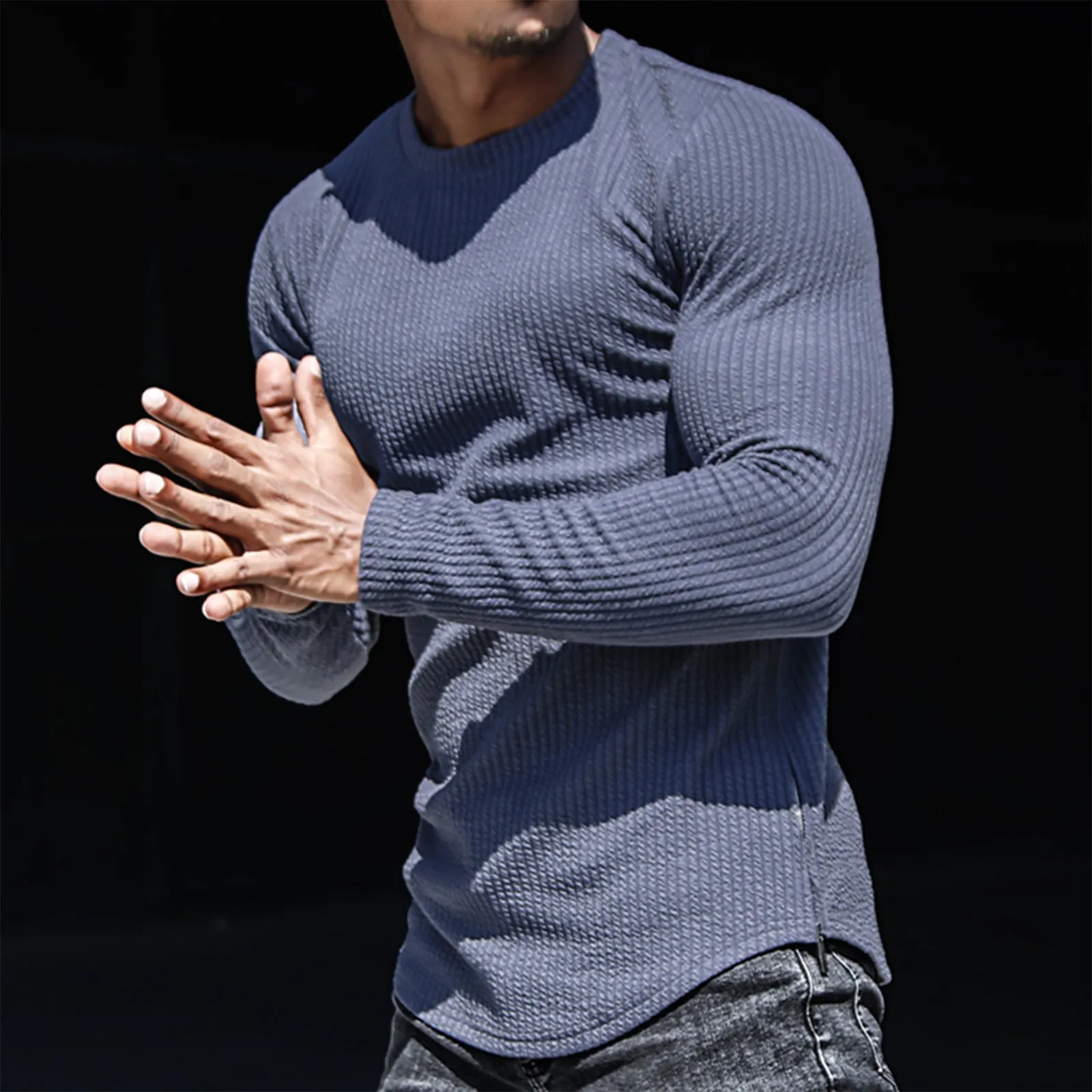 S-STRIPED SIDE ZIPPER SWEATSHIRT