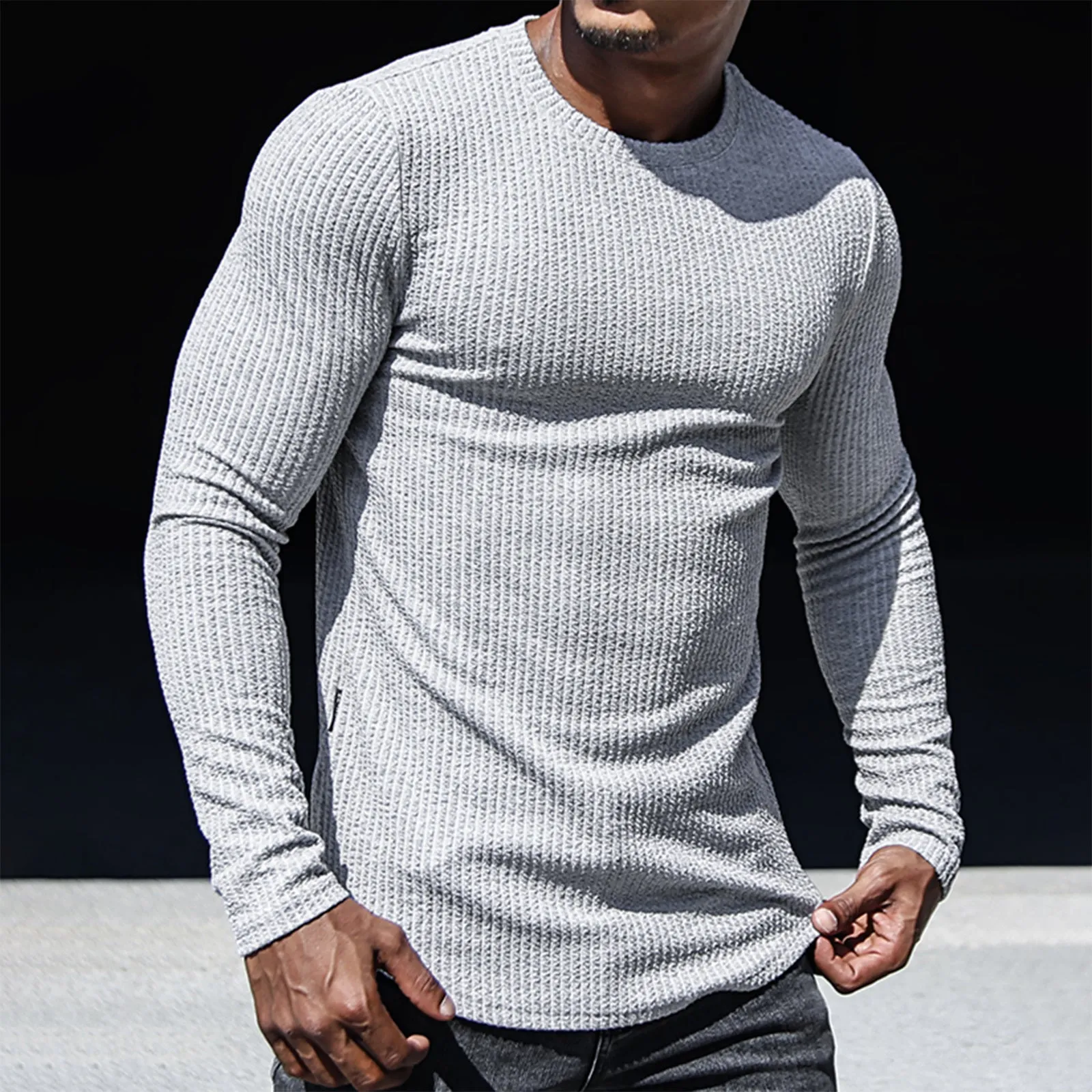 S-STRIPED SIDE ZIPPER SWEATSHIRT