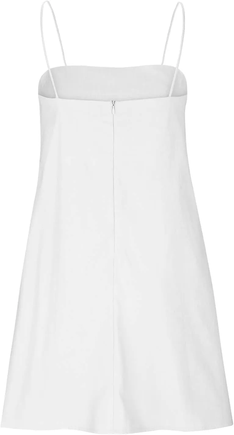 Sleeveless Slip Off Shoulder for Women Fall Summer Linen Mini Short Loose Fit Plain Dresses Women 2025 Trendy Y2K