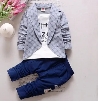 Spring and Autumn Baby Boys Suit 2018 New Fashion autumn winter trend suits cotton false3PCS 1-4 Years Children's Sets