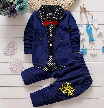 Spring and Autumn Baby Boys Suit 2018 New Fashion autumn winter trend suits cotton false3PCS 1-4 Years Children's Sets