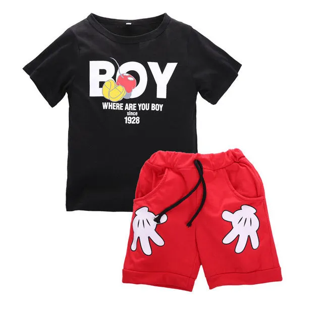 Spring and Autumn Baby Boys Suit 2018 New Fashion autumn winter trend suits cotton false3PCS 1-4 Years Children's Sets