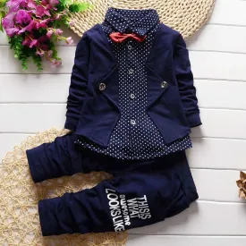 Spring and Autumn Baby Boys Suit 2018 New Fashion autumn winter trend suits cotton false3PCS 1-4 Years Children's Sets